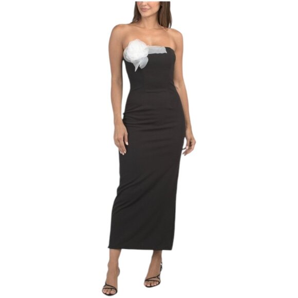 RENE BY RENE RUIZ Strapless Floral Applique Maxi Dress - Picture 1 of 3